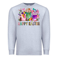 Heather Grey Happy Easter Coffee Cups With Bunny Premium Sweatshirt - BundleAndBundleShop