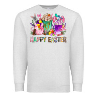 Oatmeal Heather Happy Easter Coffee Cups With Bunny Premium Sweatshirt - BundleAndBundleShop