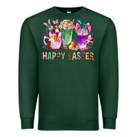 Sports Green Happy Easter Coffee Cups With Bunny Premium Sweatshirt - BundleAndBundleShop