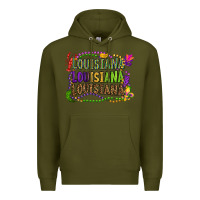 Army Green louisiana louisiana louisiana mardi gras Premium Hoodie - OliviaCreatesArt