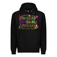 Black louisiana louisiana louisiana mardi gras Premium Hoodie - OliviaCreatesArt