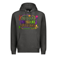 Charcoal Heather louisiana louisiana louisiana mardi gras Premium Hoodie - OliviaCreatesArt