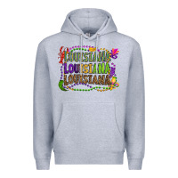 Heather Grey louisiana louisiana louisiana mardi gras Premium Hoodie - OliviaCreatesArt