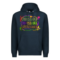 Navy louisiana louisiana louisiana mardi gras Premium Hoodie - OliviaCreatesArt