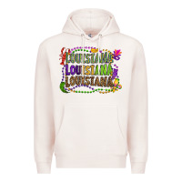 Pale Pink louisiana louisiana louisiana mardi gras Premium Hoodie - OliviaCreatesArt