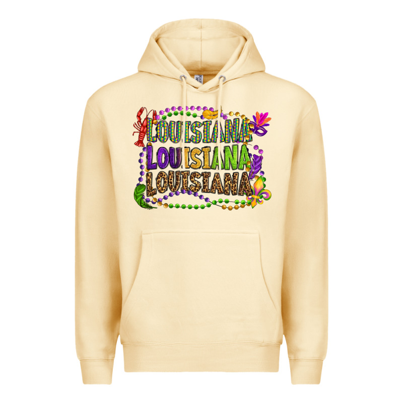 Louisiana Louisiana Louisiana Mardi Gras Premium Hoodie by OliviaCreatesArt | Teevron