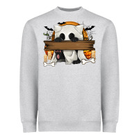 Personalized Halloween Ghost Cat Heavyweight Sweatshirt | Teevron