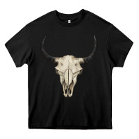 Black bull skull Heavy Core Tee - BarkalooDesign