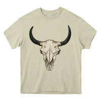 Mossy bull skull Heavy Core Tee - BarkalooDesign
