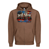 Chestnut God bless America  4th of July Zipper Hoodie - CowGirlArtShop