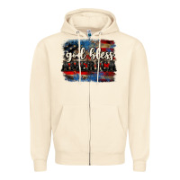 Sandshell God bless America  4th of July Zipper Hoodie - CowGirlArtShop