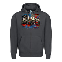 Smoke God bless America  4th of July Zipper Hoodie - CowGirlArtShop