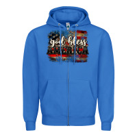 True Royal God bless America  4th of July Zipper Hoodie - CowGirlArtShop