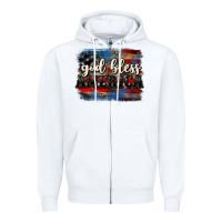 White God bless America  4th of July Zipper Hoodie - CowGirlArtShop