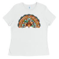 White turquoise thanksgiving turkey rainbow Ladies Tee - Jasminsmagicworld