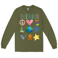 Army Green PEACE ON EARTH Long Sleeve Tee - Bettercallsaul