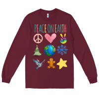 Burgundy PEACE ON EARTH Long Sleeve Tee - Bettercallsaul