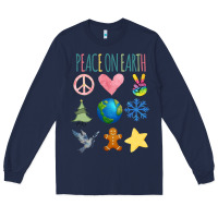 Navy PEACE ON EARTH Long Sleeve Tee - Bettercallsaul