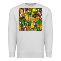 Dove Grey St. Patrick's Day Pig With Beer And Shamrock Premium Sweatshirt - FaDigitalArtStudio