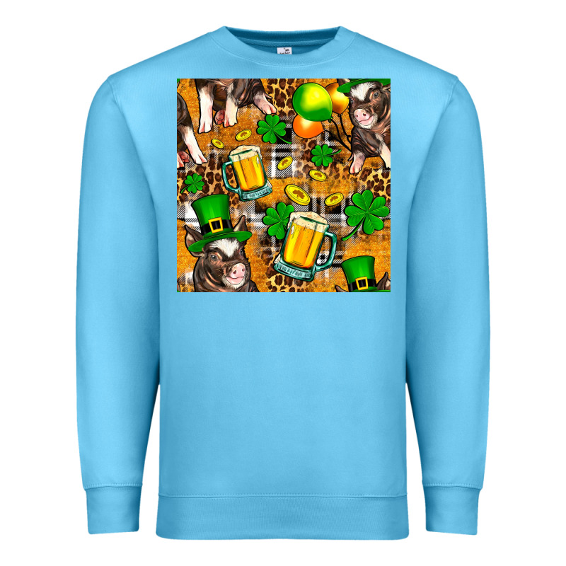 St. Patrick's Day Pig With Beer And Shamrock Premium Sweatshirt by FaDigitalArtStudio | Teevron