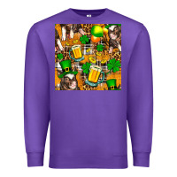 Purple St. Patrick's Day Pig With Beer And Shamrock Premium Sweatshirt - FaDigitalArtStudio
