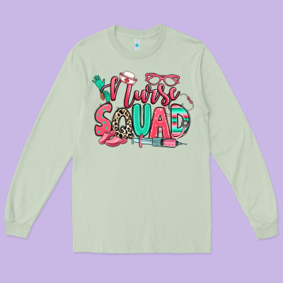 Nurse Squad Long Sleeve Tee Designed By Ranaportraitstore