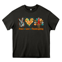 Asphalt peace love thanksgiving Heavy Core Tee - BarkalooDesign