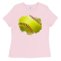 Bubblegum Pink leopard softball patch Ladies Tee - Jasminsmagicworld