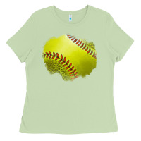 Matcha leopard softball patch Ladies Tee - Jasminsmagicworld