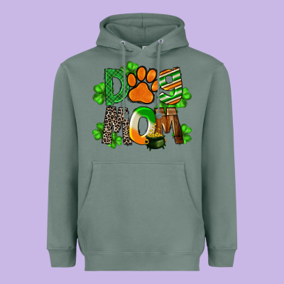 St. Patricks Dog Mom Heavyweight Hoodie Designed By Fadigitalartstudio
