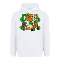 White St. Patricks Dog Mom Heavyweight Hoodie - FaDigitalArtStudio