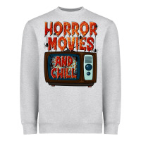 Heather Grey Horror Movies and Chill Heavyweight Sweatshirt - texasbilliewilder