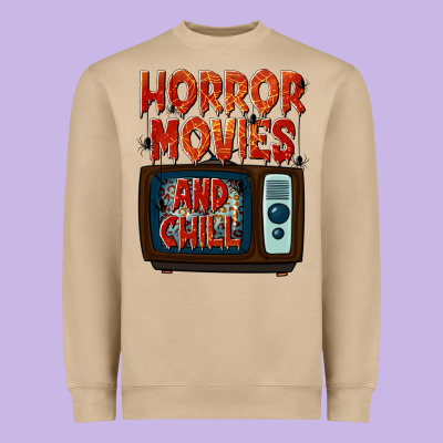 Horror Movies And Chill Heavyweight Sweatshirt Designed By Texasbilliewilder