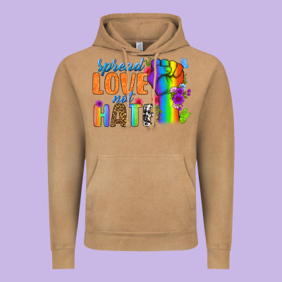 Spread Love Not Hate Vintage Hoodie Designed By Bundleandbundleshop