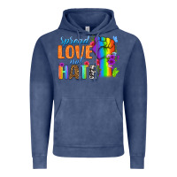Vintage Denim Spread Love Not Hate Vintage Hoodie - BundleAndBundleShop