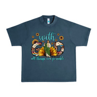 Midnight Navy with god all things are possible matthew 19 26 Urban Heavy Tee - JahusDesignShop