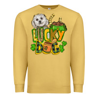 Antique Gold lucky dog St. Patrick's Premium Sweatshirt - FaDigitalArtStudio