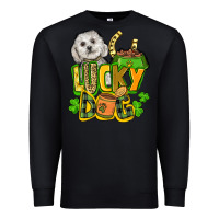 Black lucky dog St. Patrick's Premium Sweatshirt - FaDigitalArtStudio
