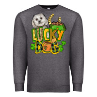 Charcoal Heather lucky dog St. Patrick's Premium Sweatshirt - FaDigitalArtStudio