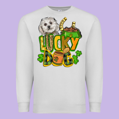 Lucky Dog St. Patrick's Premium Sweatshirt Designed By Fadigitalartstudio