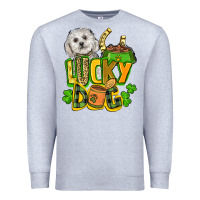 Heather Grey lucky dog St. Patrick's Premium Sweatshirt - FaDigitalArtStudio