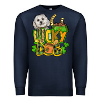 Navy lucky dog St. Patrick's Premium Sweatshirt - FaDigitalArtStudio