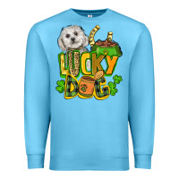Ocean Blue lucky dog St. Patrick's Premium Sweatshirt - FaDigitalArtStudio