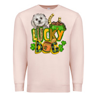 Pale Pink lucky dog St. Patrick's Premium Sweatshirt - FaDigitalArtStudio