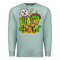 Seafoam lucky dog St. Patrick's Premium Sweatshirt - FaDigitalArtStudio