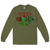 Army Green Merry Grinch Mas Long Sleeve Tee - Bettercallsaul