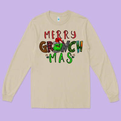 Merry Grinch Mas Long Sleeve Tee Designed By Bettercallsaul