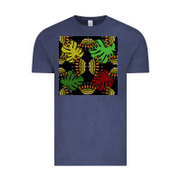 Vintage Denim african and leaf seamless pattern Vintage Tee - BundleAndBundleShop
