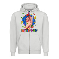 Dove Grey Autism Mom Zipper Hoodie - CowGirlArtShop