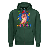 Sports Green Autism Mom Zipper Hoodie - CowGirlArtShop